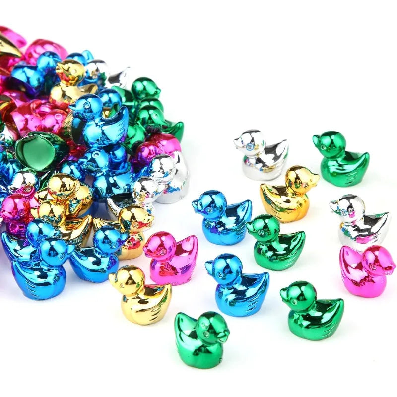Fzyisw 100 Pieces Mini Resin Ducks, Plastic Duck, Miniature Duck, Plastic Duck for Aquarium Landscape Garden Ornament Dollhouses