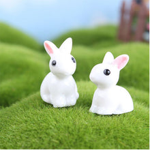 Load image into Gallery viewer, 50pcs Miniature White Resin Bunny Figurines, Mini Rabbit Dollhouse Fairy Garden Decor