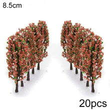 Load image into Gallery viewer, 20 pcs 8.5cm Miniature Flower Tree 1:200 Models Train Railway Accessories Fairy Garden Landscape Terrarium Diorama Craft Supplies
