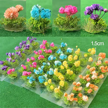 Load image into Gallery viewer, 20 pcs Miniature Blue Flower Cluster Tufts Models DIY Train Railway Scenery Dollhouse Garden Landscape Terrarium Diorama Craft Supplies