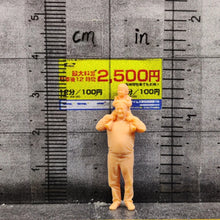 Load image into Gallery viewer, Girl riding on Grandpa's shoulders Miniature Unpainted Figure 1/64 1/50 1/43 1/35 1/24 1/18 Scale Model Scene Accessories Diorama Supplies