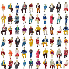 Load image into Gallery viewer, 60 pcs Miniature All Seated Passenger Sitting People 1:87 Figures HO Scale 30 Poses Models Train Railway Scene Accessories Diorama Supplies