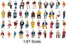 Load image into Gallery viewer, Miniature Model Seated People 1:87 HO Scale Railway Figure Set Diorama Craft Supplies (60pcs)