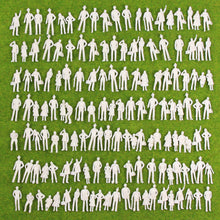 Load image into Gallery viewer, 200 pcs Miniature Standing Seated Passenger People 1:75 Unpainted Figure HO Scale Model Railway Scenery Layout Accessories Diorama Supplies