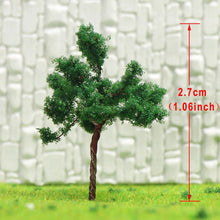 Load image into Gallery viewer, 200 pcs 2.7cm Miniature Green Tree Model Iron Wire Trunk Z Scale 1:220 Train Railway Scene Accessories Terrarium Diorama Craft Supplies