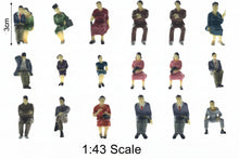 Load image into Gallery viewer, 20pcs Miniature Seated People Figures, O Scale 1:43, Model Railway Diorama Supplies