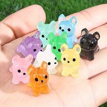 Load image into Gallery viewer, 50/100pcs Mini Luminous Dogs, Glow in the Dark French Bulldog Figurines, Fairy Garden Miniatures, DIY Craft, Resin Pet Decor