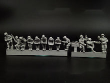 Load image into Gallery viewer, WWII Infantry Squad Vehicle 12 Soldiers Officers Miniature Unpainted Resin Figure 1/72 Scale Unassembled Model