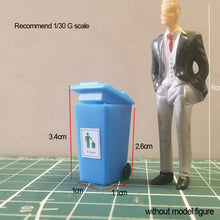 Load image into Gallery viewer, 5pcs Miniatures Plastic Garbage Bins 1/30 G Scale Trash Can Model Set for Diorama Scenery Railway Layout Building and Sand Table