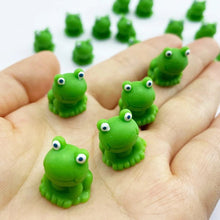 Load image into Gallery viewer, 5/10 pcs Miniature Cute Green Frog Figure Model DIY Scenery Dollhouse Landscape Fairy Garden Accessories Terrarium Diorama Craft Supplies