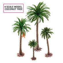 Load image into Gallery viewer, 4 pcs Mixed Miniature Coconut Palm Tree Model Train Railway Accessories DIY Scenery Fairy Garden Landscape Terrarium Diorama Craft Supplies