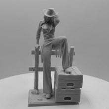 Load image into Gallery viewer, Cowgirl Resin Figure – Unpainted 1/24 Scale Model Kit – DIY Craft Supply