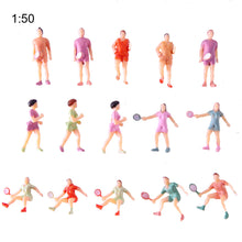 Load image into Gallery viewer, 15pcs Miniature Sports Figures 1:50-100 Scale for Diorama Scene Layout Craft Supplies