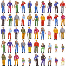 Load image into Gallery viewer, 50pcs Miniature People Figures 1:50 Scale for Model Train Scenery Architecture Diorama