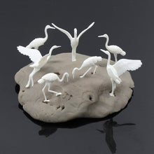 Load image into Gallery viewer, 24 pcs Miniature White Crane Bird Animal Unpainted Figures 1:50 Models O Scale Garden Landscape Scenery Layout Accessories Diorama Supplies
