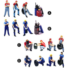 Load image into Gallery viewer, Miniature Resin Garage Worker Figures 1:64 Scale, Diorama Model People