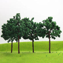 Load image into Gallery viewer, 4 pcs 14cm Miniature Green Tree Model Iron Wire Trunk G Scale 1:25 Train Railway Scene Accessories Terrarium Diorama Craft Supplies
