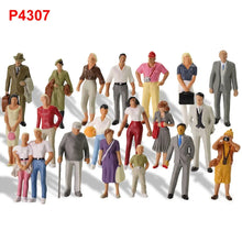 Load image into Gallery viewer, 20 pcs Miniature Standing People Passenger 20 Different Figures Models O Scale 1:43 Train Railway Scenery Accessories Diorama Supplies