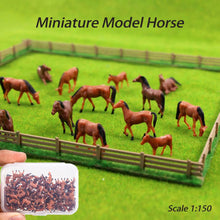 Load image into Gallery viewer, 25 pcs Miniature Horse Farm Animal 1:150 Figures N Scale Models 6 Poses Landscape Garden Scenery Layout Scene Accessories Diorama Supplies