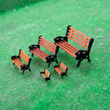 Load image into Gallery viewer, 10pcs 1:30/50/75/100/150 Scale Miniature Park Bench Chairs for Diorama Scenes, Model Railway Layouts, Garden and Architecture Craft Projects