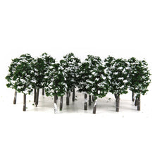 Load image into Gallery viewer, 20 pcs Miniature Winter Snow Tree 1/150 Models Train Railway Accessories Forest Fairy Garden Landscape Terrarium Diorama Craft Supplies