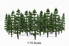 Load image into Gallery viewer, Miniature Pine Trees 9cm 1:75 Scale Scenery Diorama Landscape & Craft Supplies (80pcs)