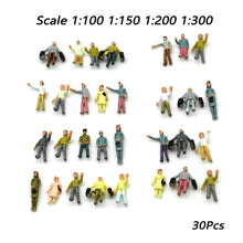 Load image into Gallery viewer, 30 pcs Miniature Passenger People Figure 1:100-300 Models For Diy Building Sand Table Train Station Scene Layout Diorama