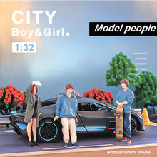 Load image into Gallery viewer, Miniature City Boy Girl Skateboarder People Figure 1:32 Model Sand Table Layout Building Street Landscape Accessories Diorama Supplies