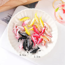 Load image into Gallery viewer, 50pcs 1.5cm 2.2cm Mini Koi Fish Resin Ornaments Small Carp Epoxy Goldfish for Crafts, Fish Tank Decor, Fairy Garden, Miniatures DIY Projects
