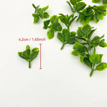Load image into Gallery viewer, 12pcs Artificial Strawberry Leaf Picks, Mini Plastic Greenery for Fairy Garden, Floral Crafts & Dollhouse