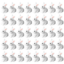 Load image into Gallery viewer, 50pcs Miniature White Resin Bunny Figurines, Mini Rabbit Dollhouse Fairy Garden Decor