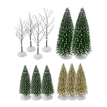 Load image into Gallery viewer, 12pcs Mixed Miniature Snow Tree Model Set 13-18cm Winter Landscape Diorama Display Frosted Pine Scenery Decoration Christmas Craft Supplies