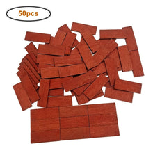 Load image into Gallery viewer, 50pcs Miniature Wood Floor Planks for DIY Dollhouse Flooring Tiles, Wooden Model Building Material