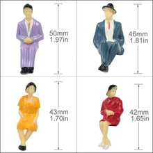 Load image into Gallery viewer, 24pcs Miniature Seated People 1:30 G Scale Model Railway Figures Diorama Layout Supplies