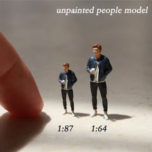 Load image into Gallery viewer, Miniature Coffee Man People Unpainted Figure 1/87 1/64 Model Street Building Landscape Scenery Layout Accessories Diorama Supplies