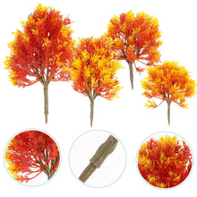 Load image into Gallery viewer, 4 pcs Mixed Miniature Maple Tree Model Train Railway Accessories DIY Scenery Fairy Garden Landscape Terrarium Diorama Craft Supplies