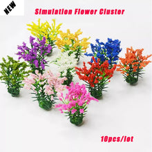 Load image into Gallery viewer, 10 pcs Mixed Miniature Flower Cluster Tufts Models DIY Train Railway Scenery Dollhouse Garden Landscape Terrarium Diorama Craft Supplies