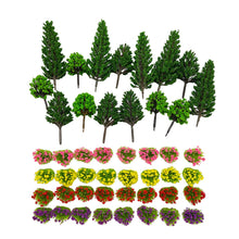 Load image into Gallery viewer, 47 pcs Mixed Miniature Trees Grass Flowers Models Train Railway Accessories Forest Fairy Garden Landscape Terrarium Diorama Craft Supplies