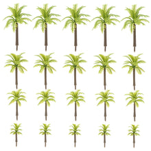 Load image into Gallery viewer, 20 pcs 3-7cm Mixed Miniature Coconut Palm Tree Models Train Railway Accessories Fairy Garden Landscape Terrarium Diorama Craft Supplies