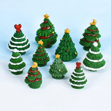 Load image into Gallery viewer, 12pcs Mini Resin Christmas Trees, Tiny Fairy Garden Decorations, Miniature Model Trees for DIY Crafts, Terrarium, Moss, or Holiday Displays