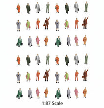 Load image into Gallery viewer, 20/50pcs Miniature Standing Figures, HO Scale 1:87 Model Railway Diorama Supplies