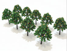 Load image into Gallery viewer, 10pcs Miniature Orange Trees HO Scale 1:87 Model for Railway Scenery