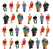 Load image into Gallery viewer, 32 pcs Miniature Seated Passenger Sitting Couple People 1:48 Figure O Scale Model Train Railway Scene Landscape Accessories Diorama Supplies