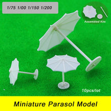 Load image into Gallery viewer, 10pcs Miniature Parasol Model 1:75/100/150/200 Scale Beach Umbrellas for Diorama Architecture Layout Railway Scenery Building Craft Supply