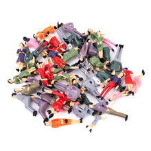 Load image into Gallery viewer, 50pcs 1:32 Scale Miniature People Figures Sitting Standing Plastic Model Figures for Garden Railway Outdoor Diorama Scene Decoration