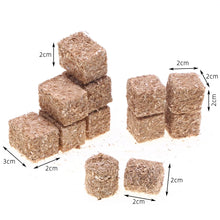 Load image into Gallery viewer, 4pcs Miniature Hay Bales for Dollhouse Farm Scene Rustic Straw Blocks Fairy Garden Accessories
