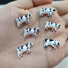 Load image into Gallery viewer, 6 pcs Miniature Dairy Cow Farm Animal Figure 1:150 Model N Scale Fairy Garden Landscape Accessories Terrarium Diorama Craft Supplies