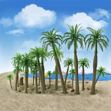 Load image into Gallery viewer, 21 pcs Mixed Miniature Coconut Palm Tree Model Train Railway Accessories DIY Scenery Fairy Garden Landscape Terrarium Diorama Craft Supplies