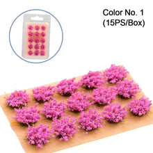 Load image into Gallery viewer, 15 pcs Miniature Flower Cluster Grass Models DIY Sand Table Dollhouse Accessories Fairy Garden Landscape Terrarium Diorama Craft Supplies
