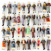 Load image into Gallery viewer, 50pcs Miniature People Figures Passengers 1:50 Scale for Model Train Layouts, Dioramas